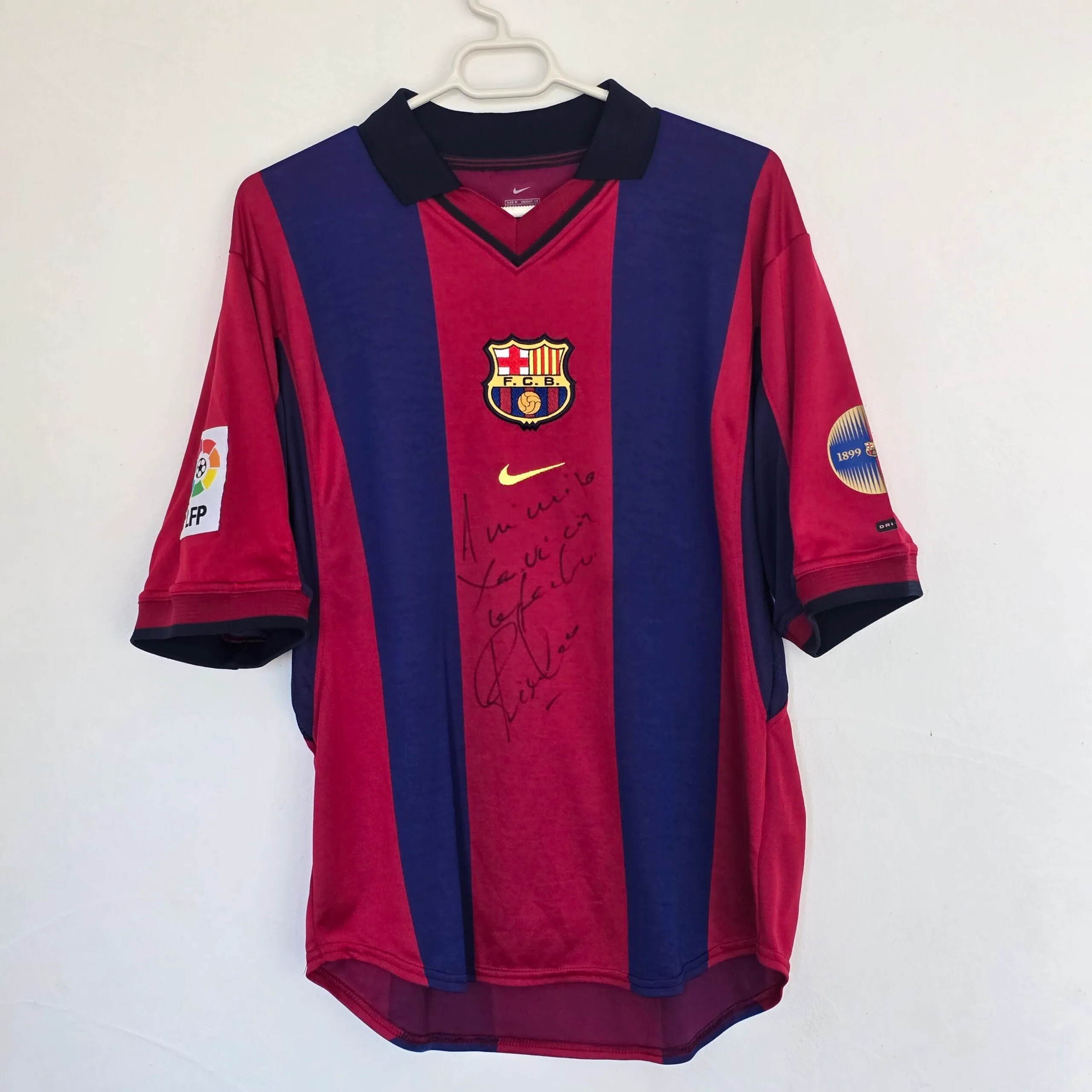 2000-01 FC Barcelona Home Shirt Rivaldo #10 - (M) Signed - Imagen 3