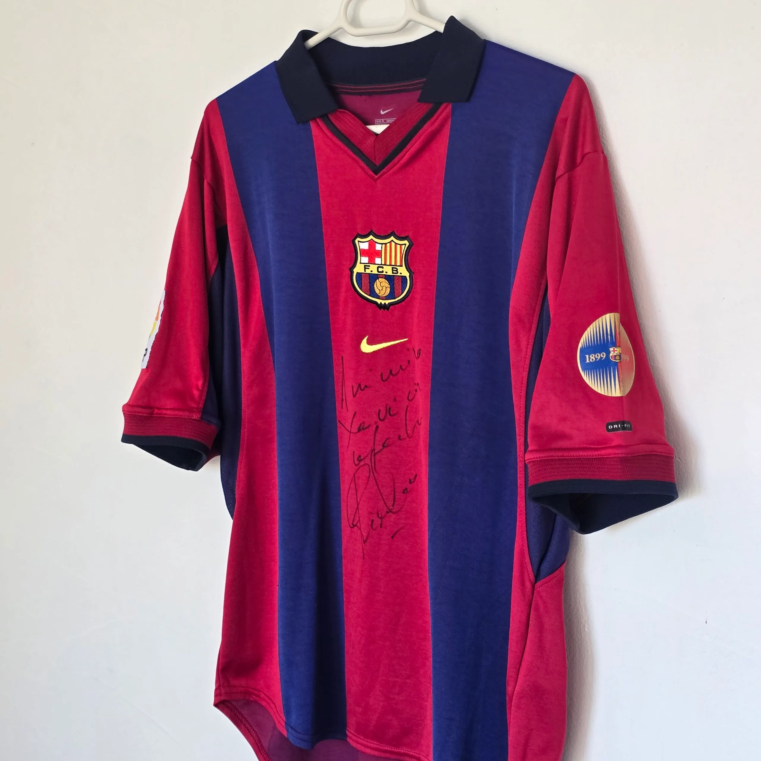 2000-01 FC Barcelona Home Shirt Rivaldo #10 - (M) Signed - Imagen 4
