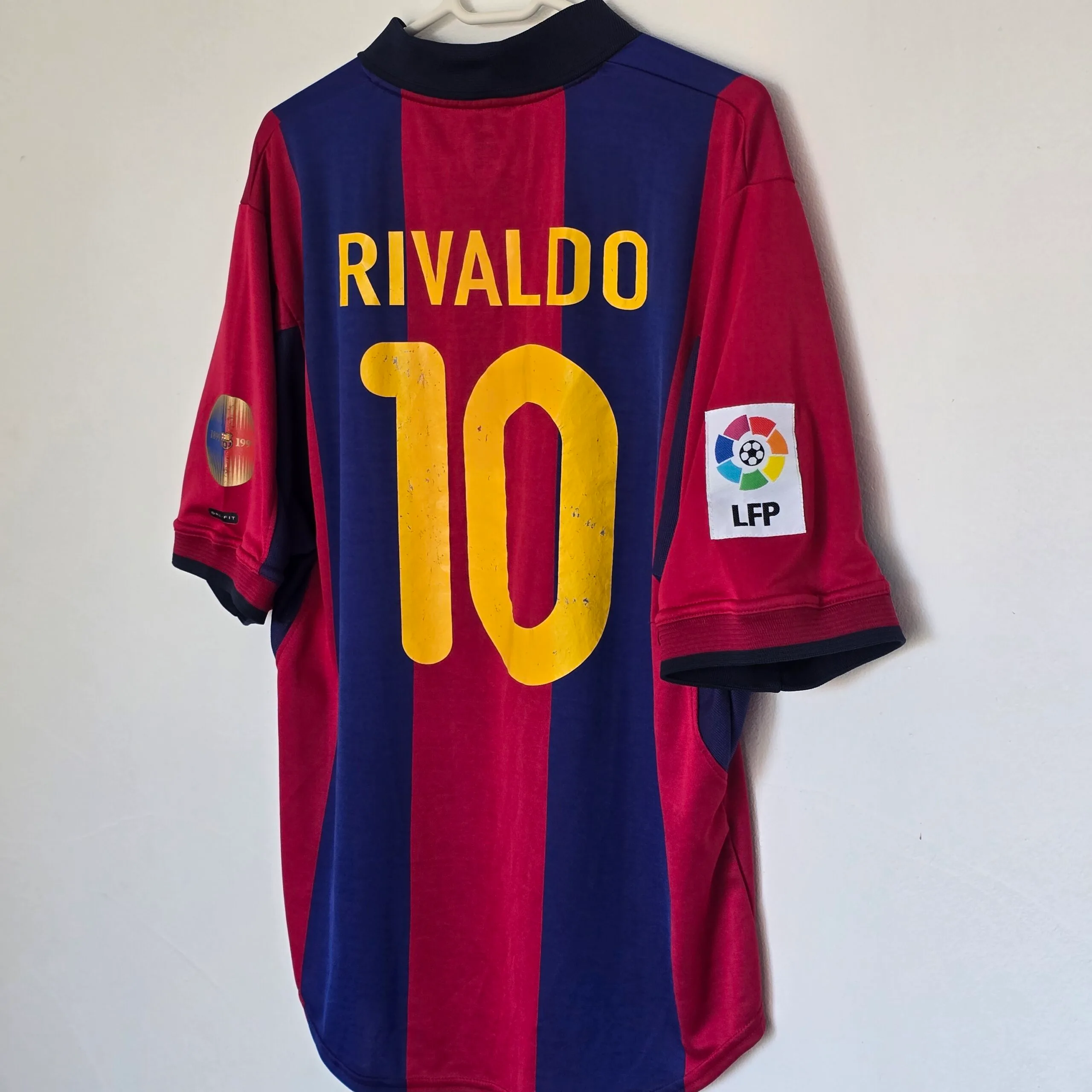 2000-01 FC Barcelona Home Shirt Rivaldo #10 - (M) Signed - Imagen 2
